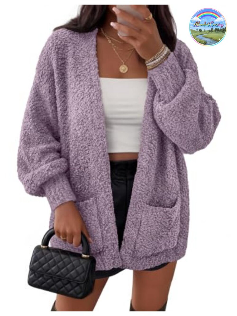 Fuzzy Popcorn Oversized Sherpa Chenille Cardigan Sweater
